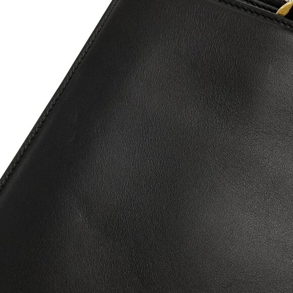 Auth Salvatore Ferragamo Gancini DH-21H995 Black Leather Handbag - Picture 12 of 16